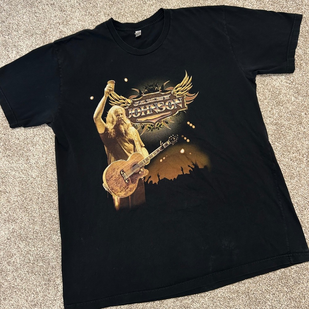 Jamey Johnson Tour Band Tshirt Men Size 2XL Black Double Sided Country Music